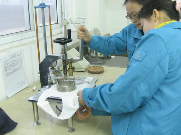 Tests internes - Pénétration de l'eau du tissu